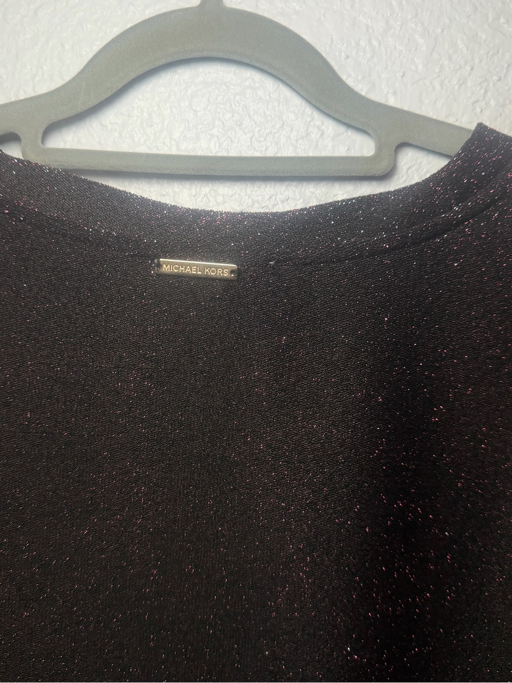 MICHAEL Michael Kors Metallic Plum Short-Sleeve Top - Picture 4 of 6